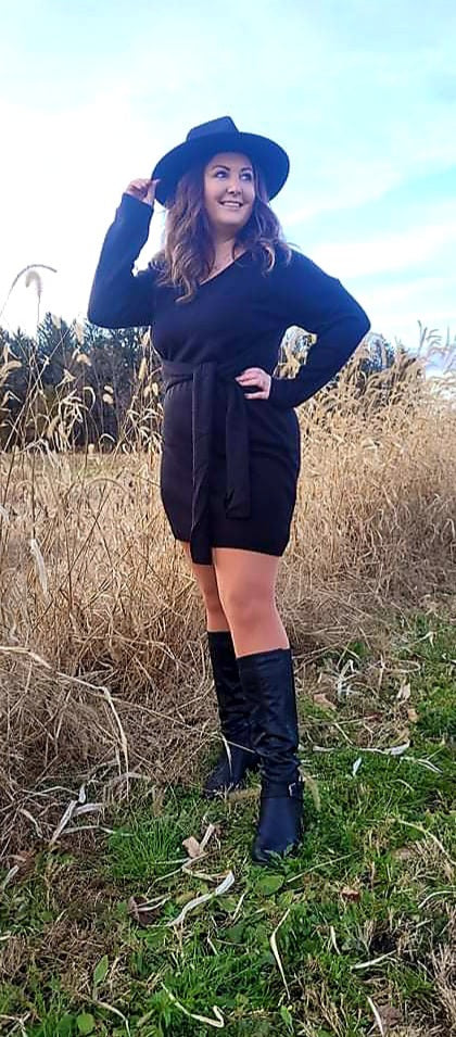 Black sweater dress