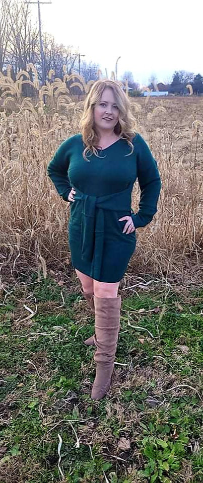 Green sweater dress