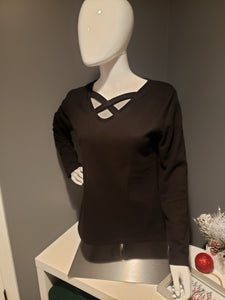 Crisscross neck basic top