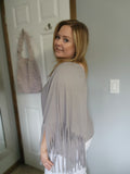 Fringe gray top