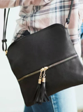 Black crossbody with tassel