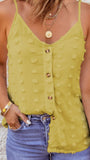 Yellow button down swiss dot tank