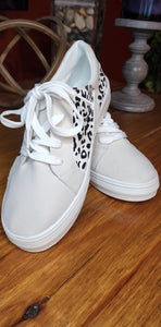 Grey leopard patchwork sneaker